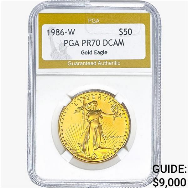 1986-W 1oz $50 American Gold Eagle PGA PR70 DCAM