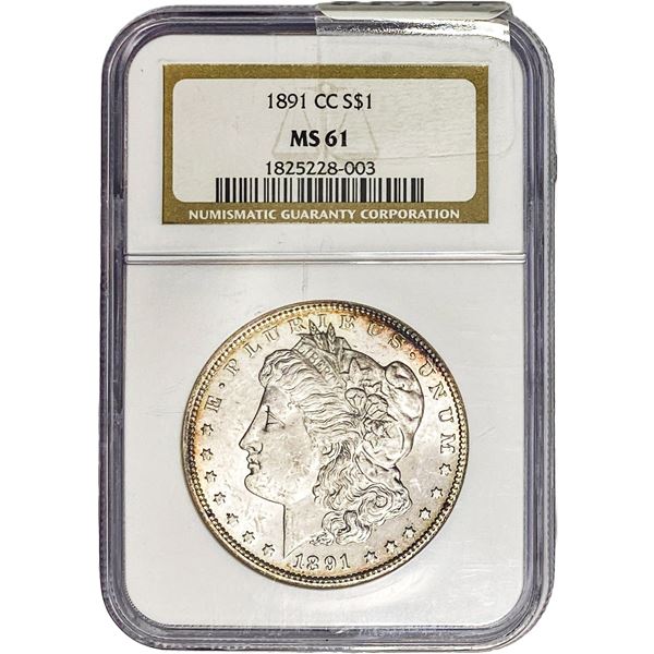 1891-CC Morgan Silver Dollar NGC MS61