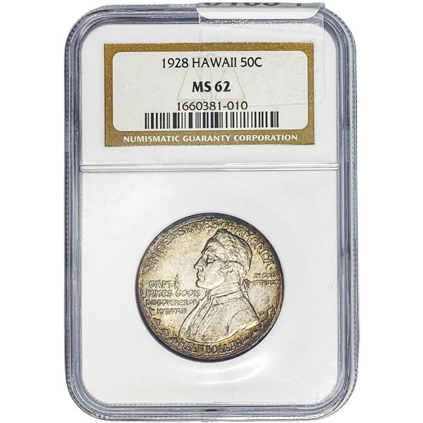 1928 Hawaiian Half Dollar NGC MS62