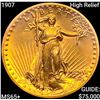 Image 1 : 1907 High Relief $20 Gold Double Eagle GEM BU +