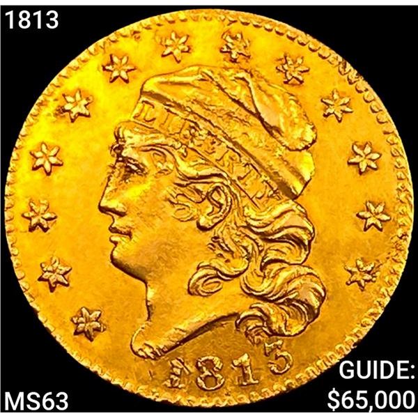 1813 $5 Gold Half Eagle CHOICE BU