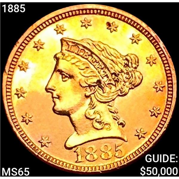 1885 $2.50 Gold Quarter Eagle GEM BU