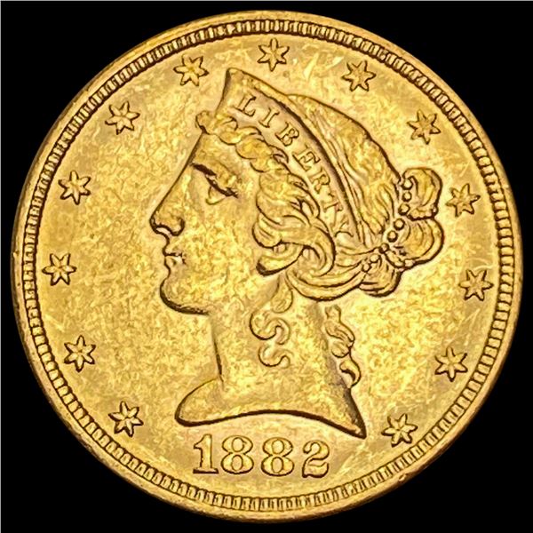 1882 Liberty Head Half Eagle $5 UNCIRCULATED