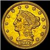 Image 1 : 1907 Liberty Head Quarter Eagle CLOSELY UNCIRCULATED