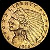 Image 1 : 1915 Indian Head $2.50 Gold Quarter Eagl CLOSELY UNCIRCULATED