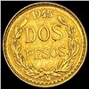 1945 Mexico 2 Pesos Gold Coin GEM BU