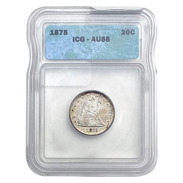 1875 Twenty Cent Piece ICG AU55