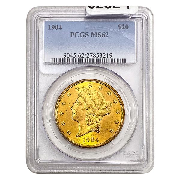 1904 $20 Gold Double Eagle PCGS MS62