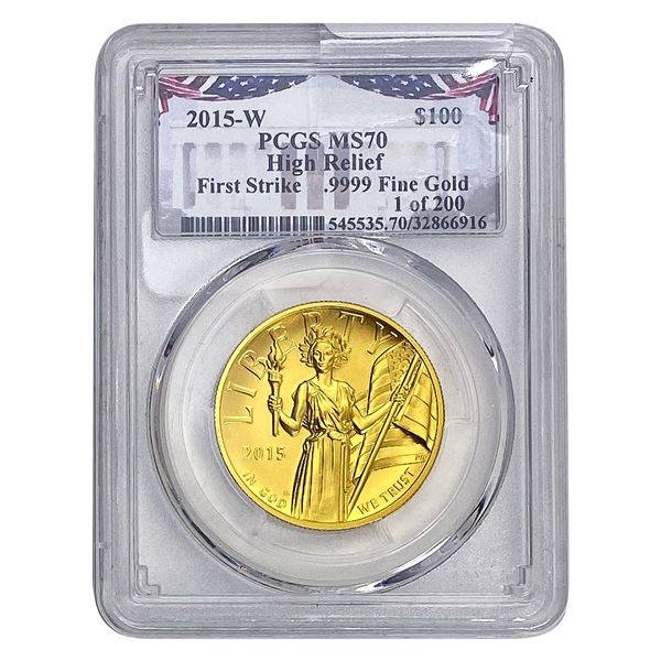 2015-W 1oz Gold $100 Liberty PCGS MS70 HR