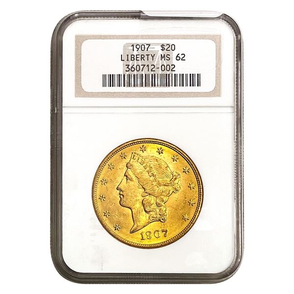1907 $20 Gold Double Eagle NGC MS62