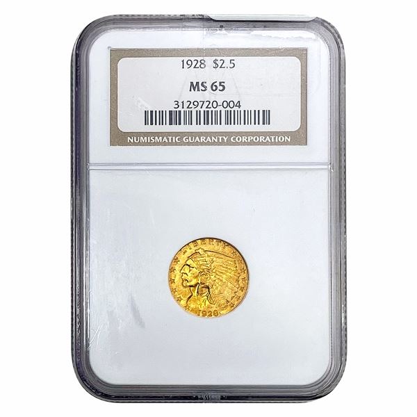 1928 $2.50 Gold Quarter Eagle NGC MS65