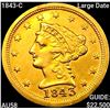 Image 1 : 1843-C Large Date $2.50 Gold Quarter Eagle CHOICE AU