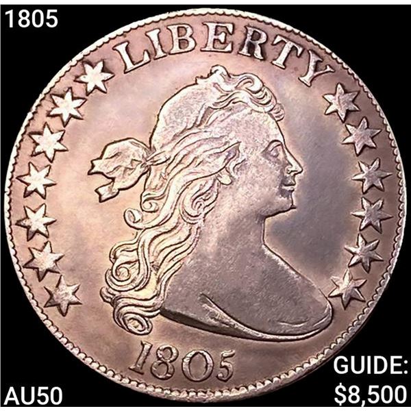1805 Draped Bust Half Dollar CLOSELY UNCIRCULATED