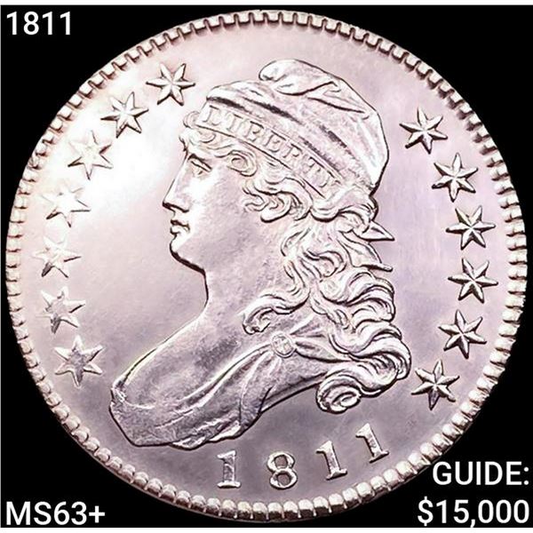 1811 Capped Bust Half Dollar CHOICE BU+