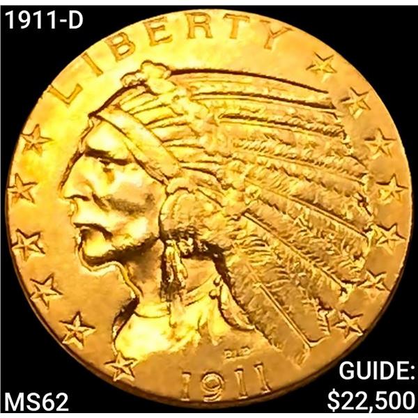 1911-D $5 Gold Half Eagle UNCIRCULATED