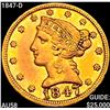 1847-D $5 Gold Half Eagle CHOICE AU