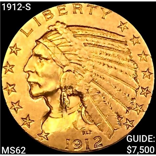 1912-S $5 Gold Half Eagle UNCIRCULATED