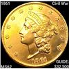 1861 Civil War $20 Gold Double Eagle UNCIRCULATED