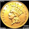 1874 $3 Gold Piece CHOICE BU+