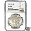 1881-O Morgan Silver Dollar NGC MS64
