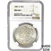 1881-S Morgan Silver Dollar NGC MS64+