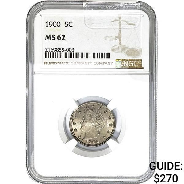 1900 Liberty Head Nickel NGC MS62
