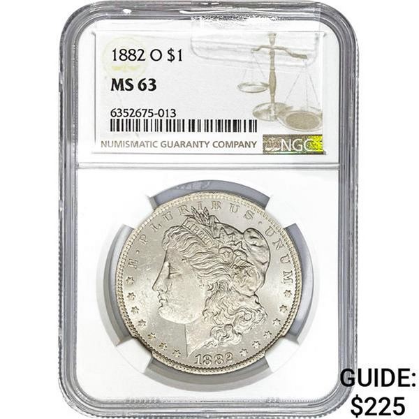 1882-O Morgan Silver Dollar NGC MS63