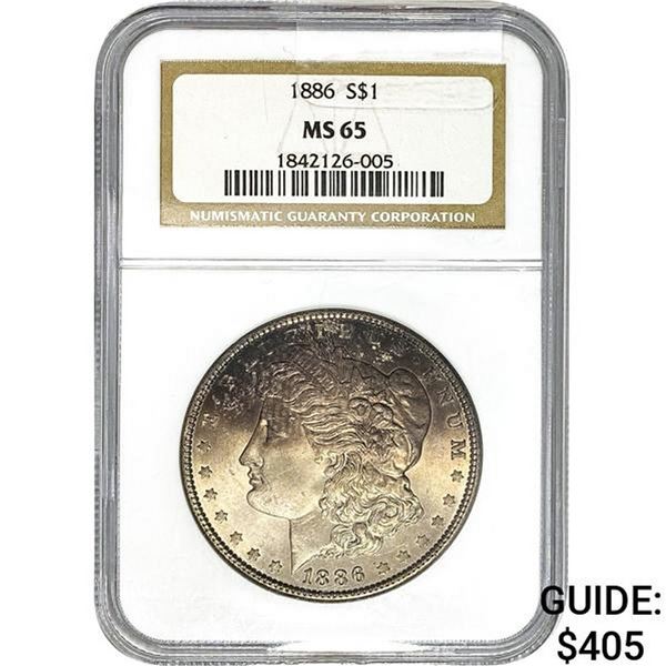1886 Morgan Silver Dollar NGC MS65