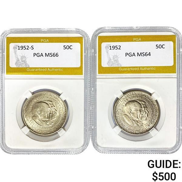 1952-S/1952 B. T. Wash50C PGA MS66/MS64 [2]