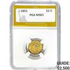 Image 1 : 1852 $2.5 Gold Liberty Head PGA MS63
