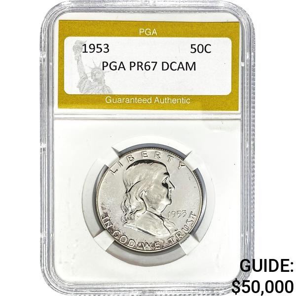 1953 Franklin Half Dollar PGA PR67 DCAM