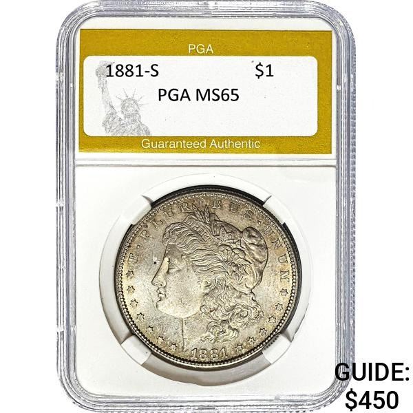 1881-S Morgan Silver Dollar PGA MS65