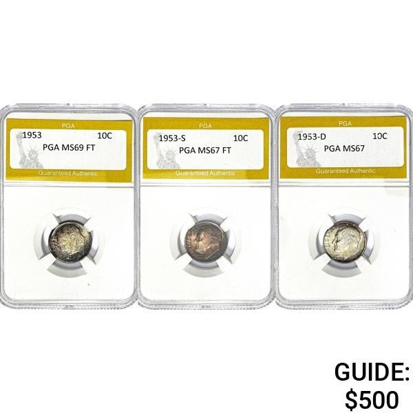 1953/D/S Roosv. Dimes PGA MS69FT/67FT/67