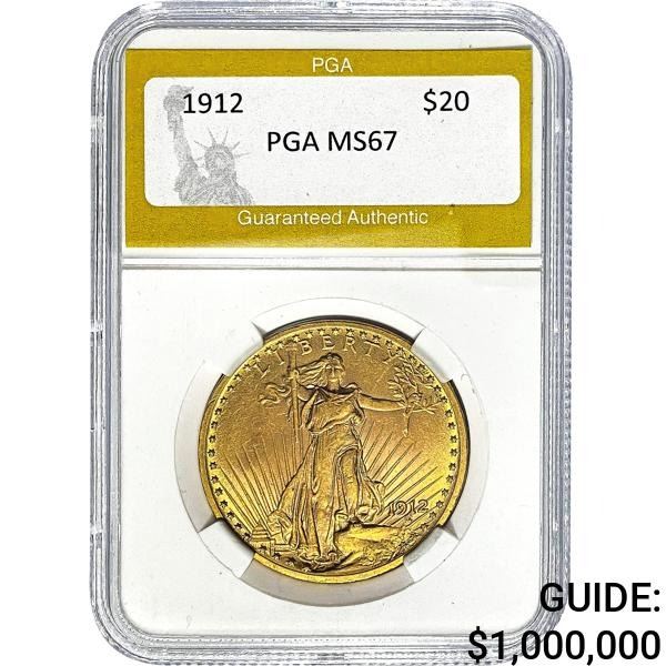 1912 $20 Saint-Gaudens PGA MS67