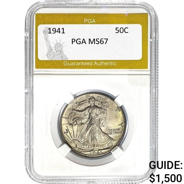 1941 Walking Liberty Half Dollar PGA MS67