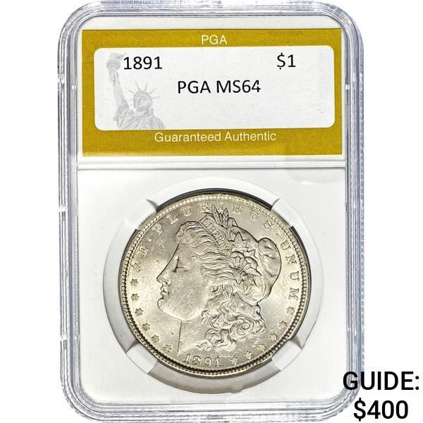 1891 Morgan Silver Dollar PGA MS64