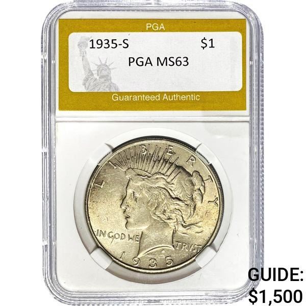 1935-S Peace Dollar PGA MS63