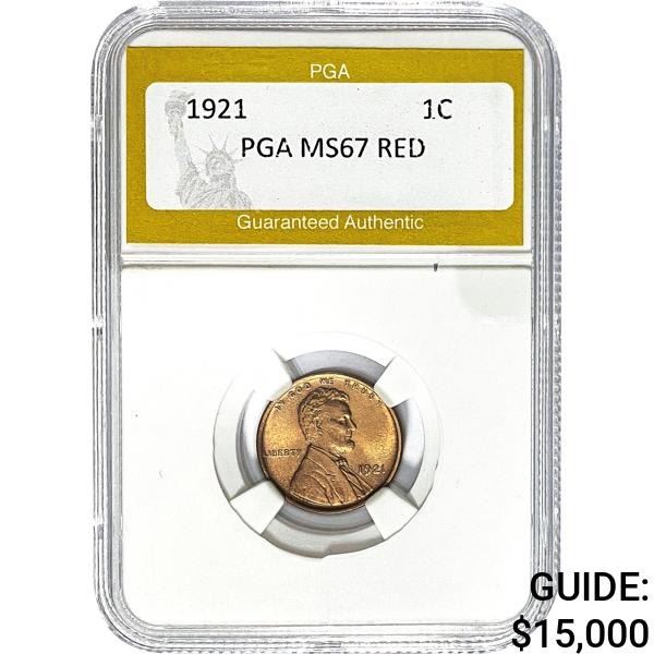 1921 Lincoln Cent PGA MS67 RED