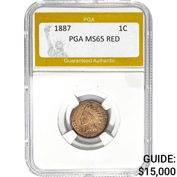 1887 Indian Head Cent PGA MS65 RED