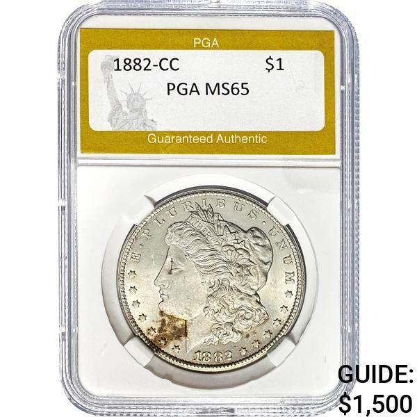 1882-CC Morgan Silver Dollar PGA MS65