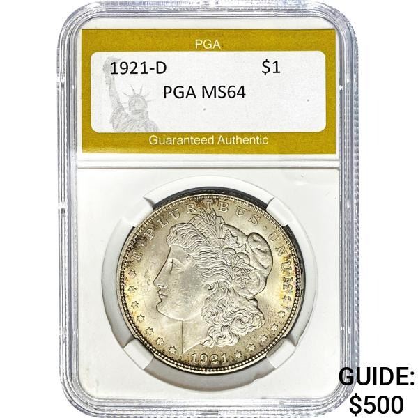 1921-D Morgan Dollar PGA MS64