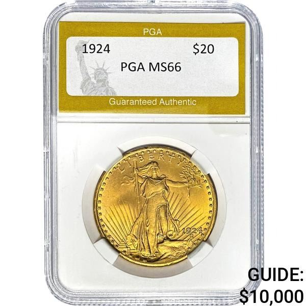 1924 $20 Saint-Gaudens PGA MS66