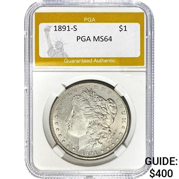 1891-S Morgan Dollar PGA MS64
