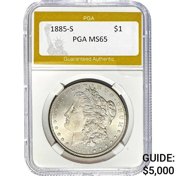 1885-S Morgan Silver Dollar PGA MS65