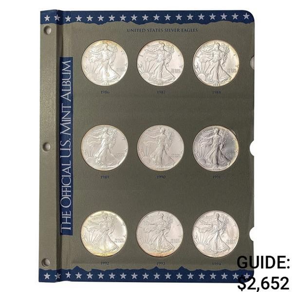 1986-2007 Silver Eagle $1 Album [24 coins]