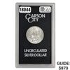 Image 1 : 1884 Uncirculated Carson City Morgan Dollar