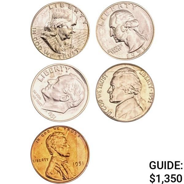 1951 U.S. Varied Coins 1C-50C