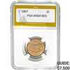 Image 1 : 1867 Two-Cent Piece PGA MS64 RED