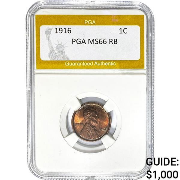 1916 Lincoln Cent PGA MS66 RB
