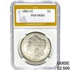 1881-CC Morgan Silver Dollar PGA MS65